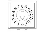 106-V3A16-EV Coded Rotary Switches RT ANG 3X3 Terminal Recessed Act, RoHs