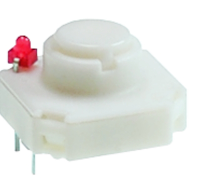 3.14.100533/0000 RF 15 R - Low Tactile Switch, 1 LED spot-illumination, gold contacts, RoHs
