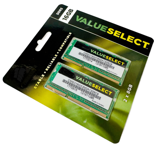 Pack of 2 CMSO16GX3M2A1333C9 Memory SODIMM DDR3, 16GB (2 x 8GB) RoHS