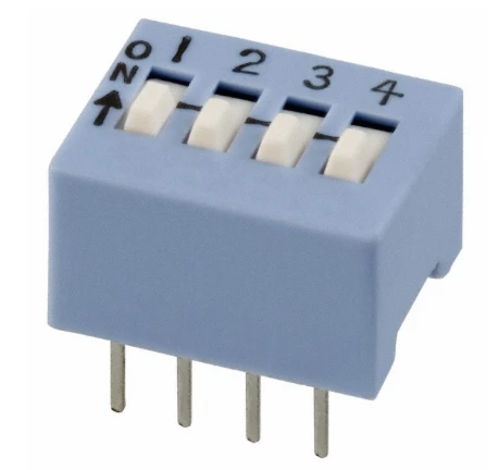 206-4 Dip Switch SPST 4 Position Through Hole Slide (Standard) Actuator 50mA 24VDC