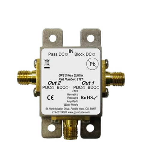 S12T-A-SF Tiny Splitter 30 grams SMA(f) connectors 1.875 " 1.75" X .475"