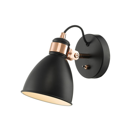 Dar Lighting Dar  FRE0722 Frederick Black and Copper Wall Light 
