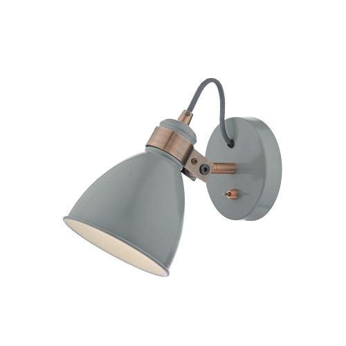 Dar Lighting Dar  FRE0739 Frederick Grey Gloss and Copper Wall Light 