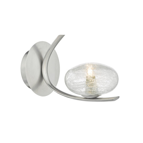 Dar Lighting Dar  LEI0746 Leighton 1 Light Satin Chrome Glass Wall Light 