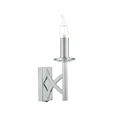 Dar Lighting Dar  LYO0750 Lyon Polished Chrome/Crystal Wall Light 