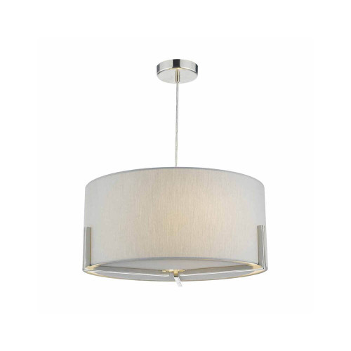 Dar Lighting Dar  SAN0339 Santino 3 Light Satin Chrome/Grey Pendant 