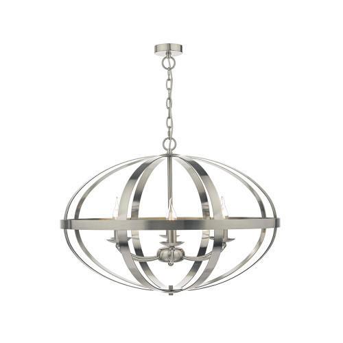 Dar Lighting Dar  SYM0646 Symbol 6 Light Satin Chrome Ceiling Pendant 