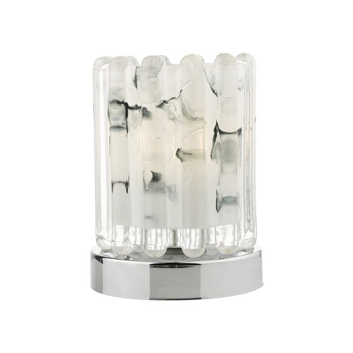 Dar Lighting Dar  ELF4150 Elf Polished Chrome/Ribbed Glass Table Lamp 