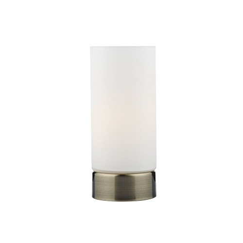 Dar Lighting Dar  OWE4075 Owen Round Antique Brass Glass Table Lamp 