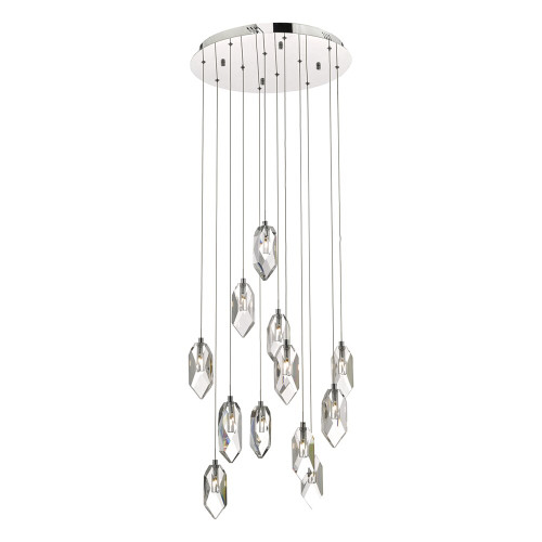 Dar Lighting Dar CRY1250 Crystal LED Cluster 12 Light Pendant 