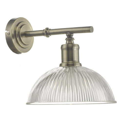 Dar Lighting Dar DAR0775 Dara Wall Light Antique Brass 