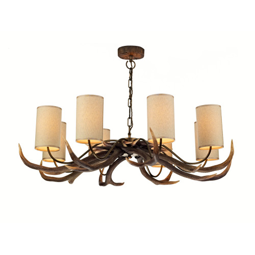 David Hunt Lighting David Hunt ANT0829S Antler 8 Light Rustic Coloured Pendant 
