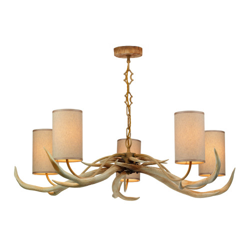 David Hunt Lighting David Hunt ANT0549 Antler 5 Light Bleached Ceiling Pendant 