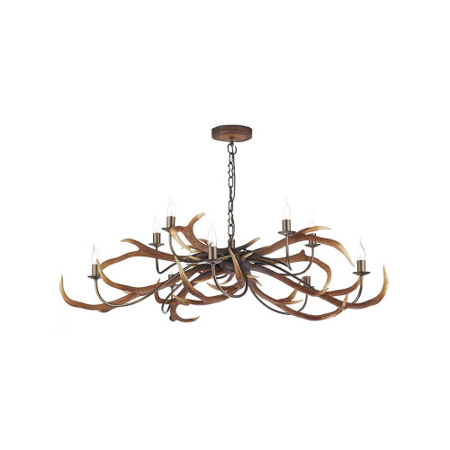 David Hunt Lighting David Hunt STA2329 Stag Antler 10 Light Ceiling Pendant Light 