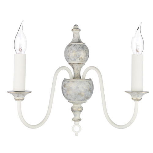 David Hunt Lighting David Hunt FLE0912 Flemish 2 Light Grey/Gold Wall Bracket 
