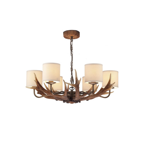 David Hunt Lighting David Hunt ANT0629 Antler 6 Light Rustic Coloured Pendant 