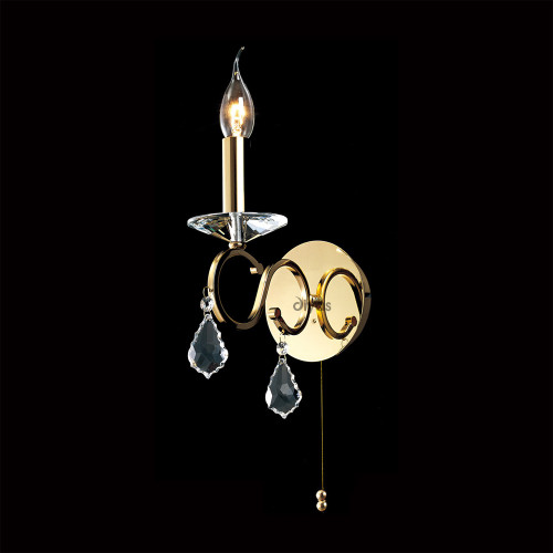 Diyas Lighting Diyas IL30321 Torino 1 Light Gold Plated Wall Bracket 