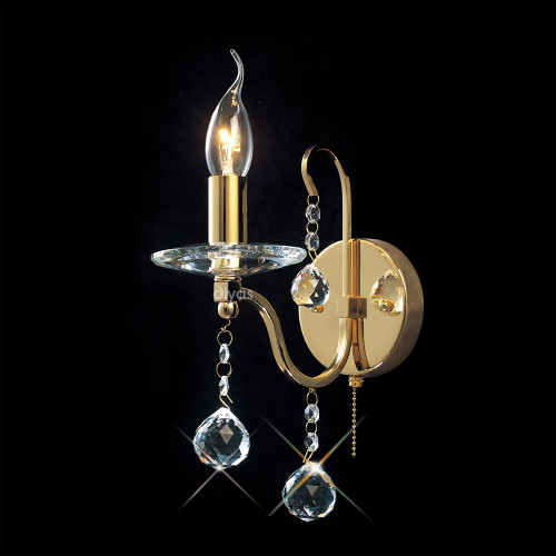 Diyas Lighting Diyas IL30211 Bianco 1 Light Gold Plated Wall Bracket 