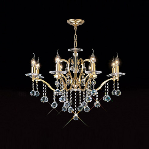 Diyas Lighting Diyas IL30228 Zinta 8 Light Gold Plated &amp; Crystal Chandelier 