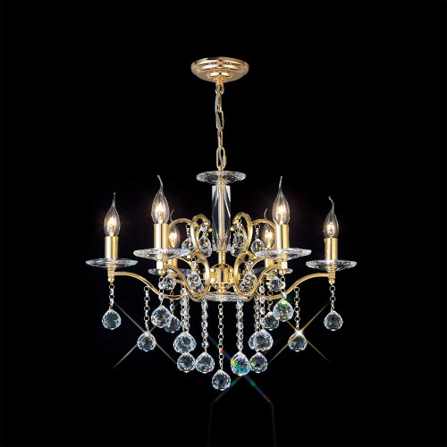 Diyas Lighting Diyas IL30226 Zinta 6 Light Gold Plated &amp; Crystal Chandelier 