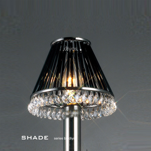 Diyas Lighting Diyas IL30900 Black Chrome/Crystal/Glass Shade 