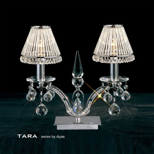 Diyas Lighting Diyas IL30040 Tara 2 Light Polished Chrome Table Lamp 
