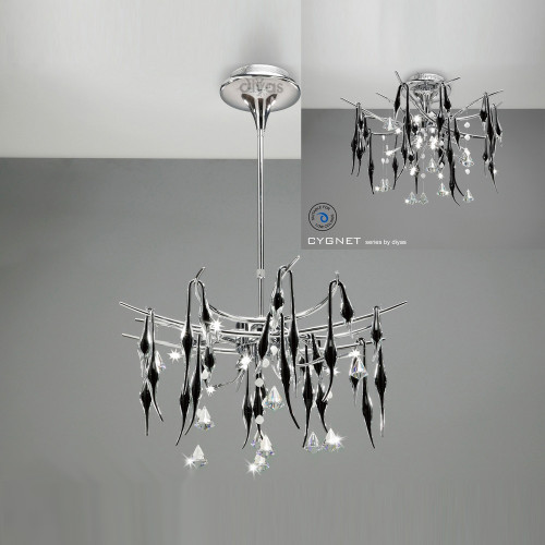 Diyas Lighting Diyas IL50412 Cygnet 12 Light Polished Chrome Ceiling Pendant 