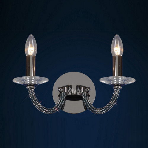 Diyas Lighting Diyas IL30472 Elena 2 Light Black Chrome Switched Wall Bracket 