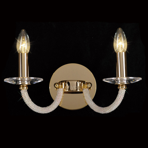 Diyas Lighting Diyas IL30372 Elena 2 Light Gold Plated Switched Wall Bracket 