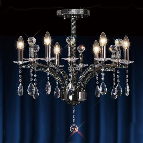 Diyas Lighting Diyas IL30366 Fiore 6 Light Black Chrome Ceiling Pendant 