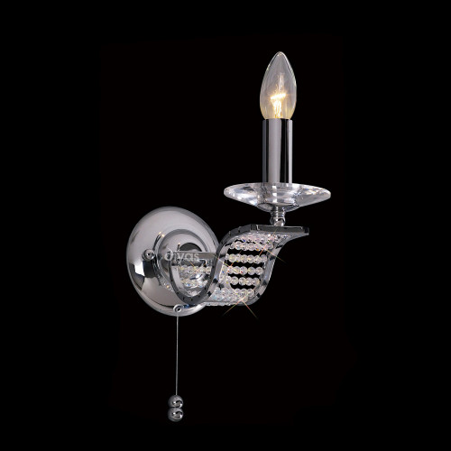 Diyas Lighting Diyas IL30341 Niobe 1 Light Polished Chrome Wall Bracket 