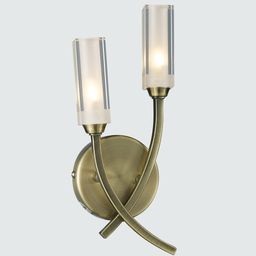 Dar Lighting Dar  MOR0975 Morgan 2 Light Antique Brass Wall Bracket 