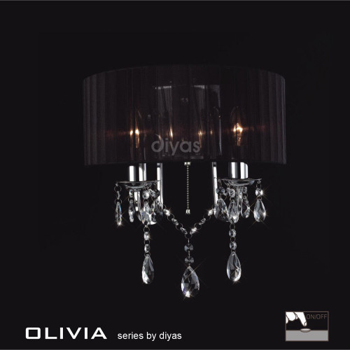 Diyas Lighting Diyas IL30061/BL Olivia 2 Light Polished Chrome Wall Bracket 