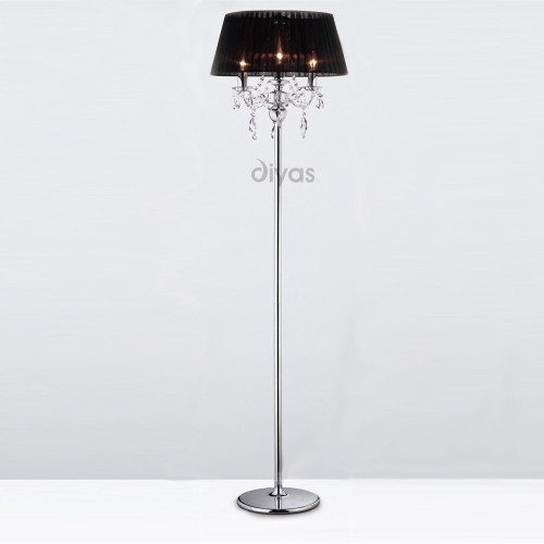 Diyas Lighting Diyas IL30063/BL Olivia 3 Light Polished Chrome Floor Lamp 