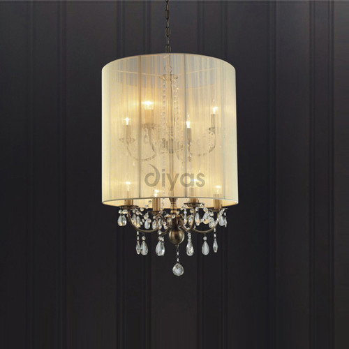 Diyas Lighting Diyas IL30069 Ella 8 Light Antique Brass Ceiling Pendant 
