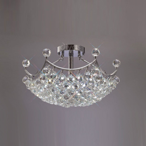 Diyas Lighting Diyas IL30033 Cesto 6 Light Chrome/Crystal Ceiling Light 
