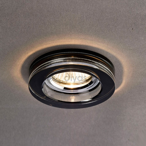 Diyas Lighting Diyas IL30821BL Black Crystal Recessed Round Downlight 