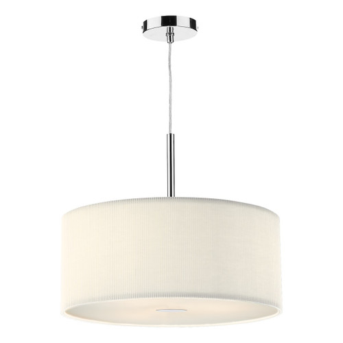 Dar Lighting Dar  ZAR1733 Zaragoza 1 Light Cream Shade Pendant 