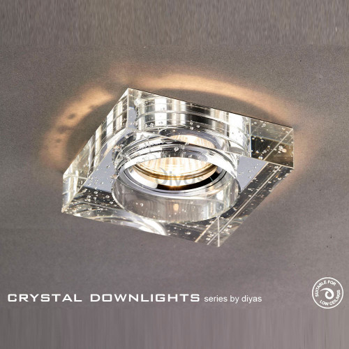 Diyas Lighting Diyas IL30832CH  Recessed Crystal Square Bubble Downlight 