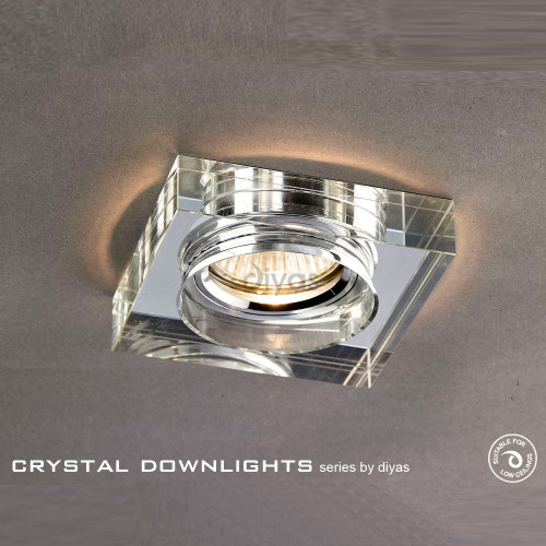 Diyas Lighting Diyas IL30822CH Recessed Clear Crystal Square Downlight 