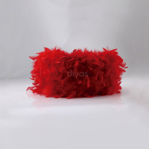 Diyas Lighting Diyas ILS10630 Arqus Small Red Fluffy Lamp Shade 