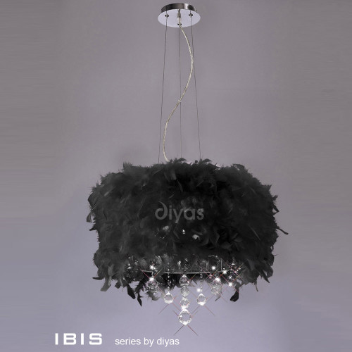 Diyas Lighting Diyas IL30742/BL  Ibis Three Light Black Pendant 