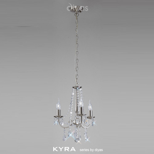 Diyas Lighting Diyas IL30973 Kyra Three Light Satin Nickel Pendant 