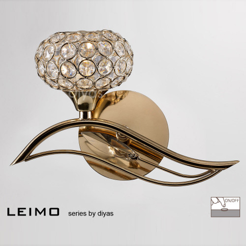 Diyas Lighting Diyas IL30961/L Leimo French Gold One Light Wall Lamp 