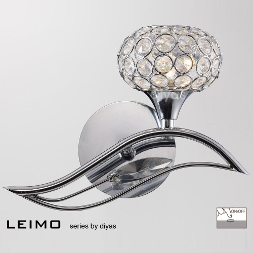 Diyas Lighting Diyas IL30951/R Leimo Polished Chrome One Light Wall Lamp 