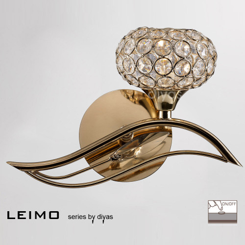 Diyas Lighting Diyas IL30961/R Leimo French Gold One Light Wall Lamp 