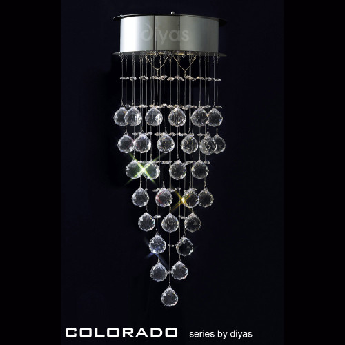 Diyas Lighting Diyas IL30786 Colorado Two Light Polished Chrome Wall Lamp 