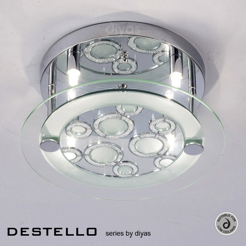 Diyas Lighting Diyas IL30983 Destello Four Light Polished Chrome Ceiling Lamp 