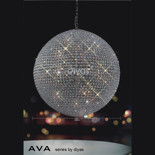 Diyas Lighting Diyas IL30196 Ava Eighteen Light Polished Chrome Pendant 
