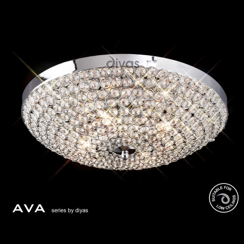 Diyas Lighting Diyas IL30187 Ava Four Light Polished Chrome Ceiling Fitting 